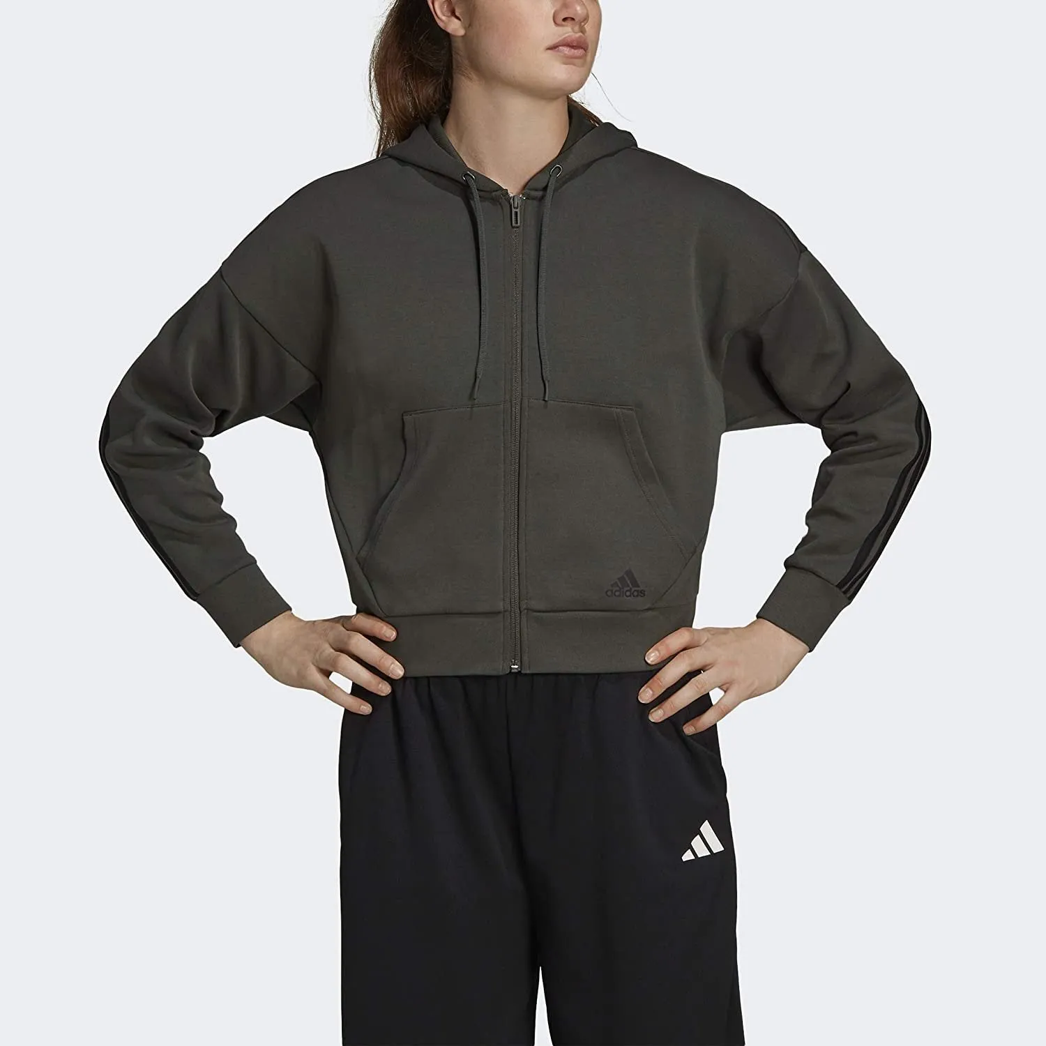 adidas Athletics App Women's Athletic Hoodies, Legend Earth/Black, Size X-Large