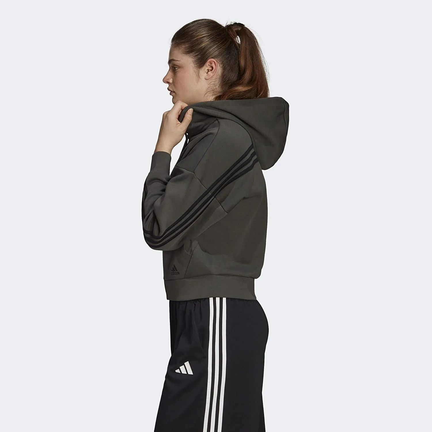 adidas Athletics App Women's Athletic Hoodies, Legend Earth/Black, Size X-Large