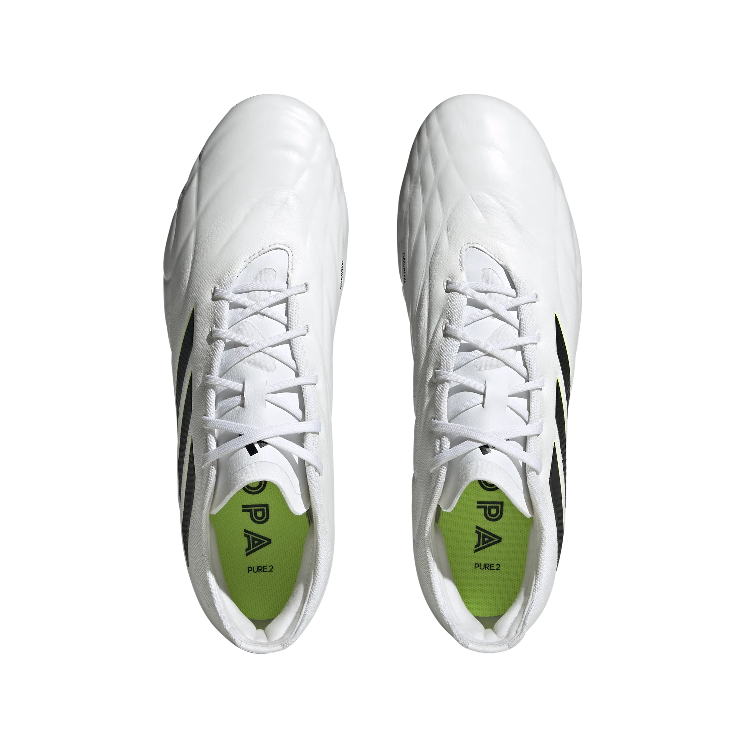 adidas Copa Pure.2 Firm Ground Football Boots - White/Black/Lucid Lemon