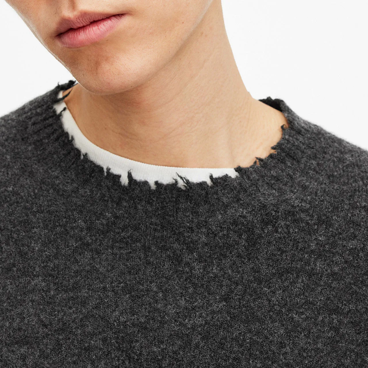 Black Luka Distressed Sweater by ALLSAINTS