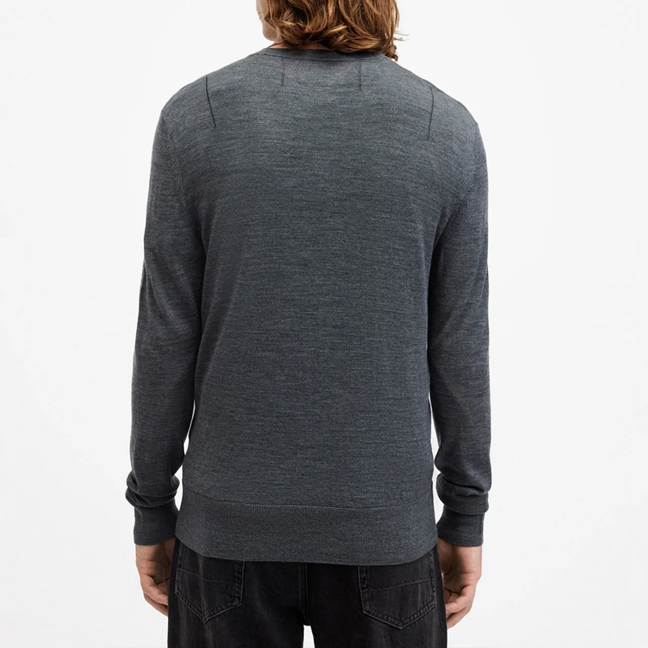 ALLSAINTS Merino Wool Logo Sweater Blue Mode