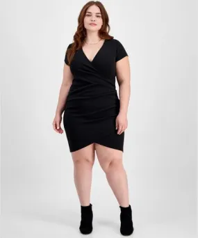 Almost Famous Short-Sleeve Wrap Dress Plus Size Trendy