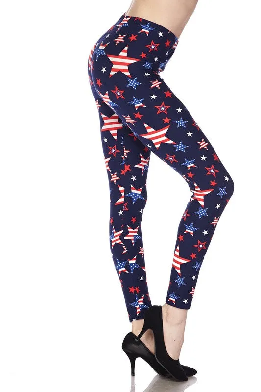 American Flag Star Leggings