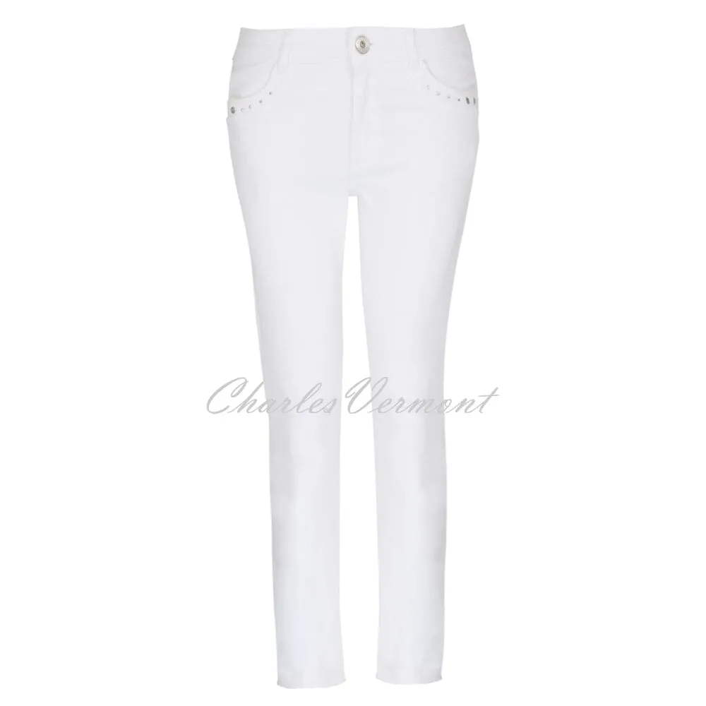 Ankle Grazer Jeans with Eyelet Detail - Style 23311 by Dolcezza