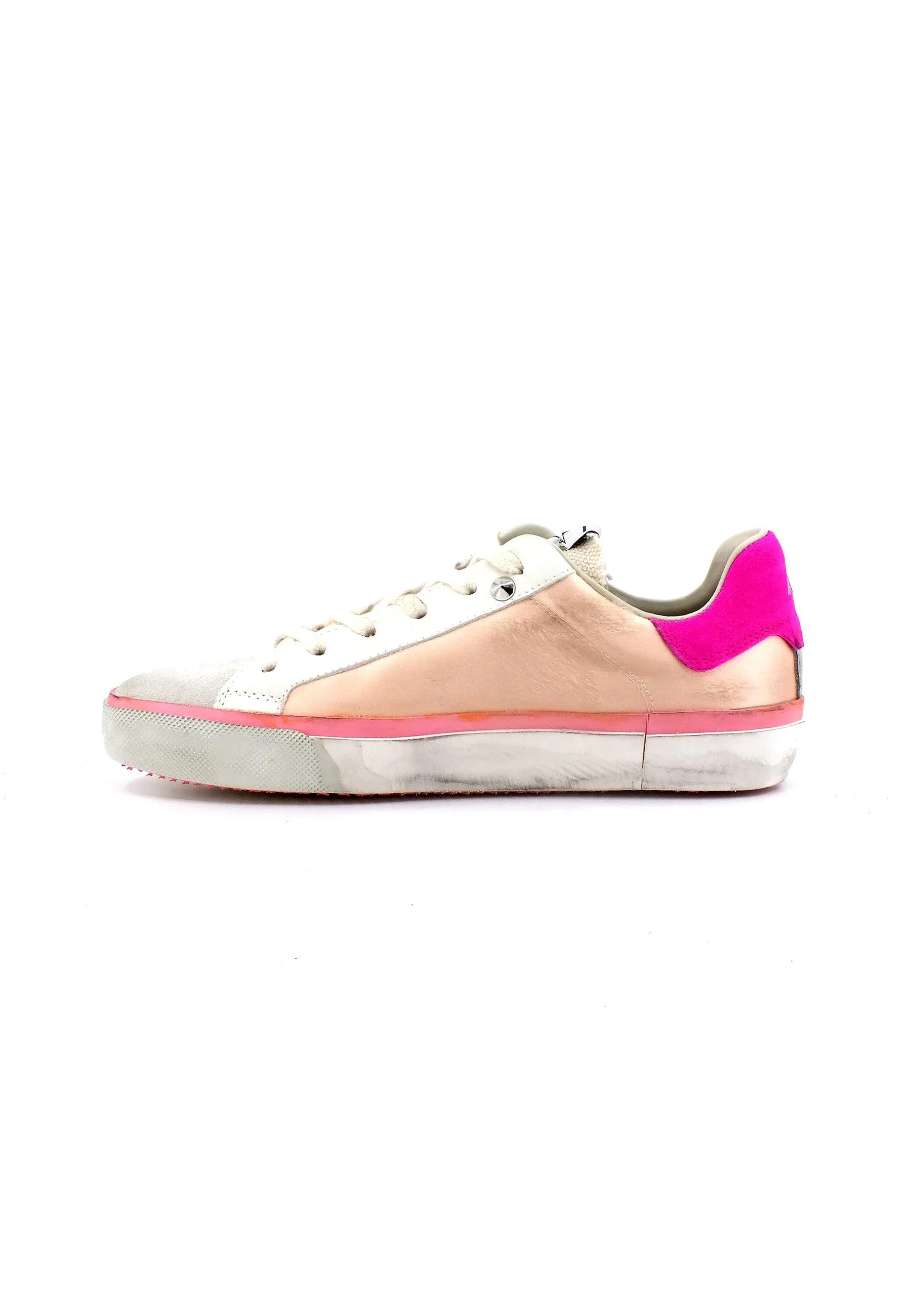 ARCHIVIO 22 Women's White Antique Rose Sneaker STUD786