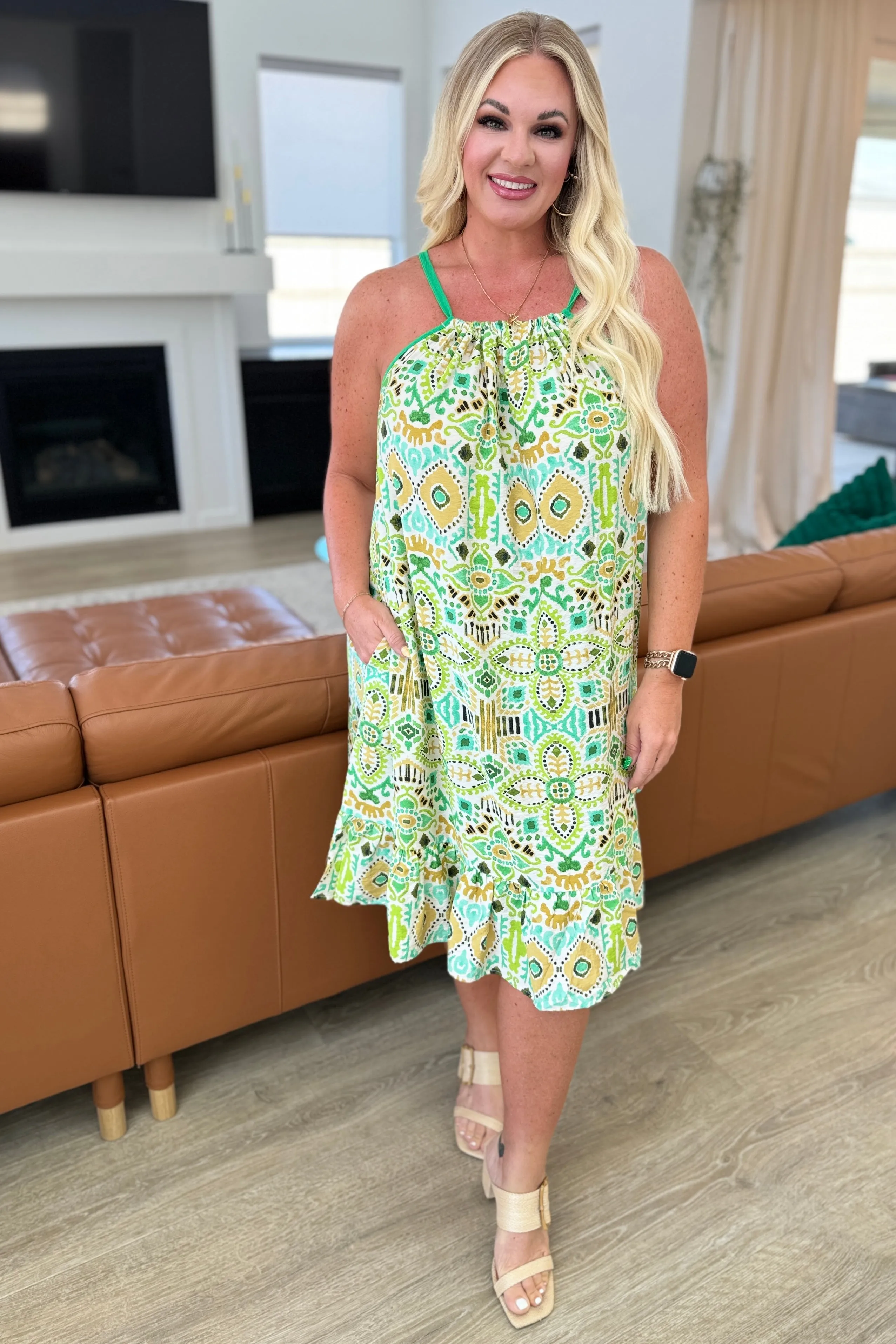 Lime As You Walk On By Tank Dress