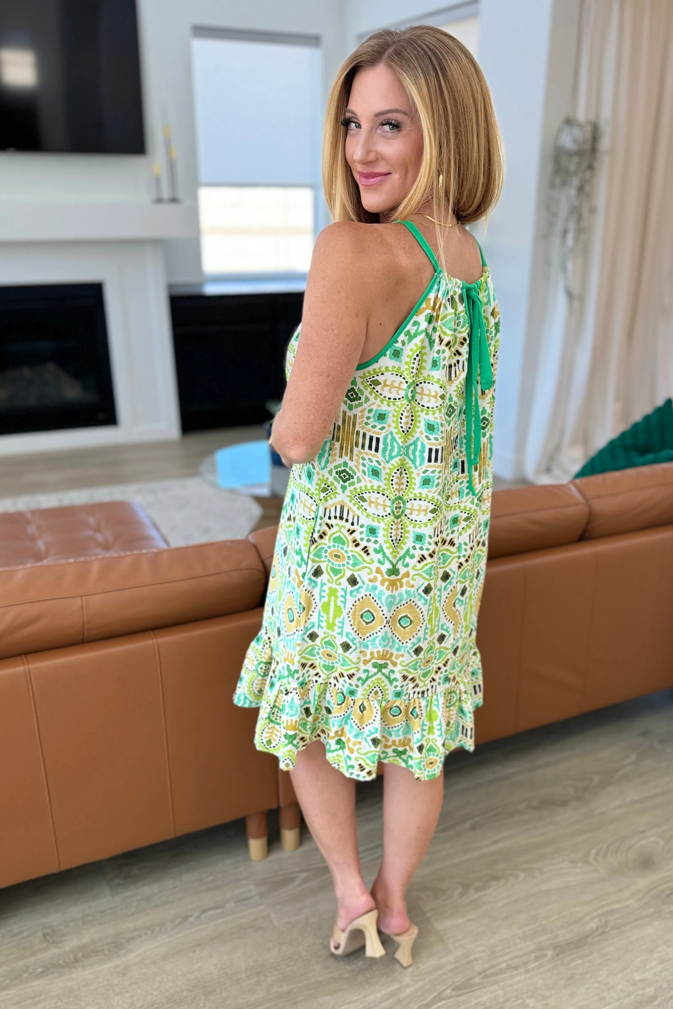 Lime As You Walk On By Tank Dress