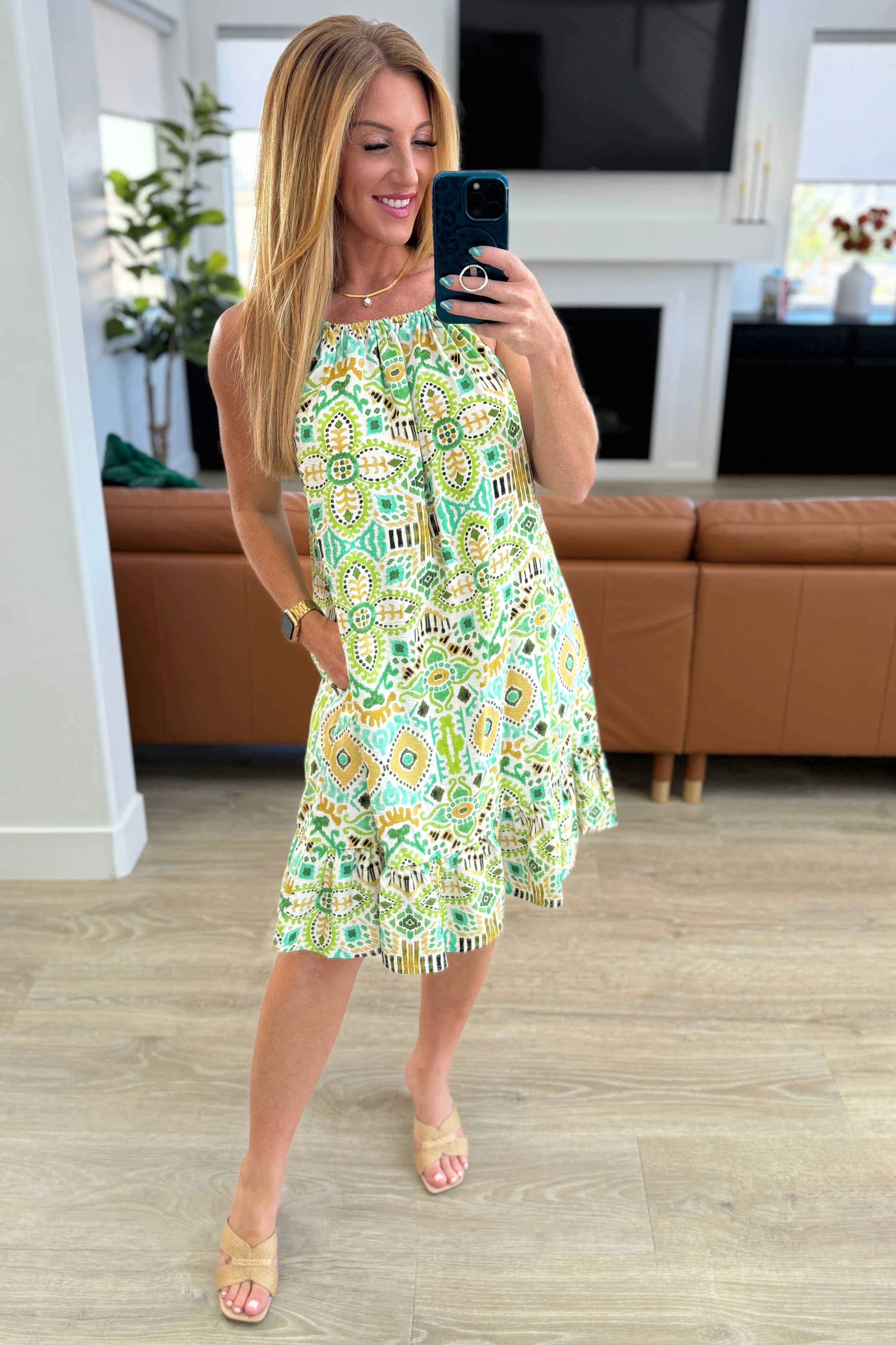 Lime As You Walk On By Tank Dress