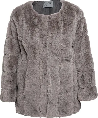 ATS The Label Women's Seraphine Grey Faux Fur Jacket Outerwear