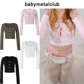 Casual and Elegant Logo Cardigans for Street Style by babymetalclub