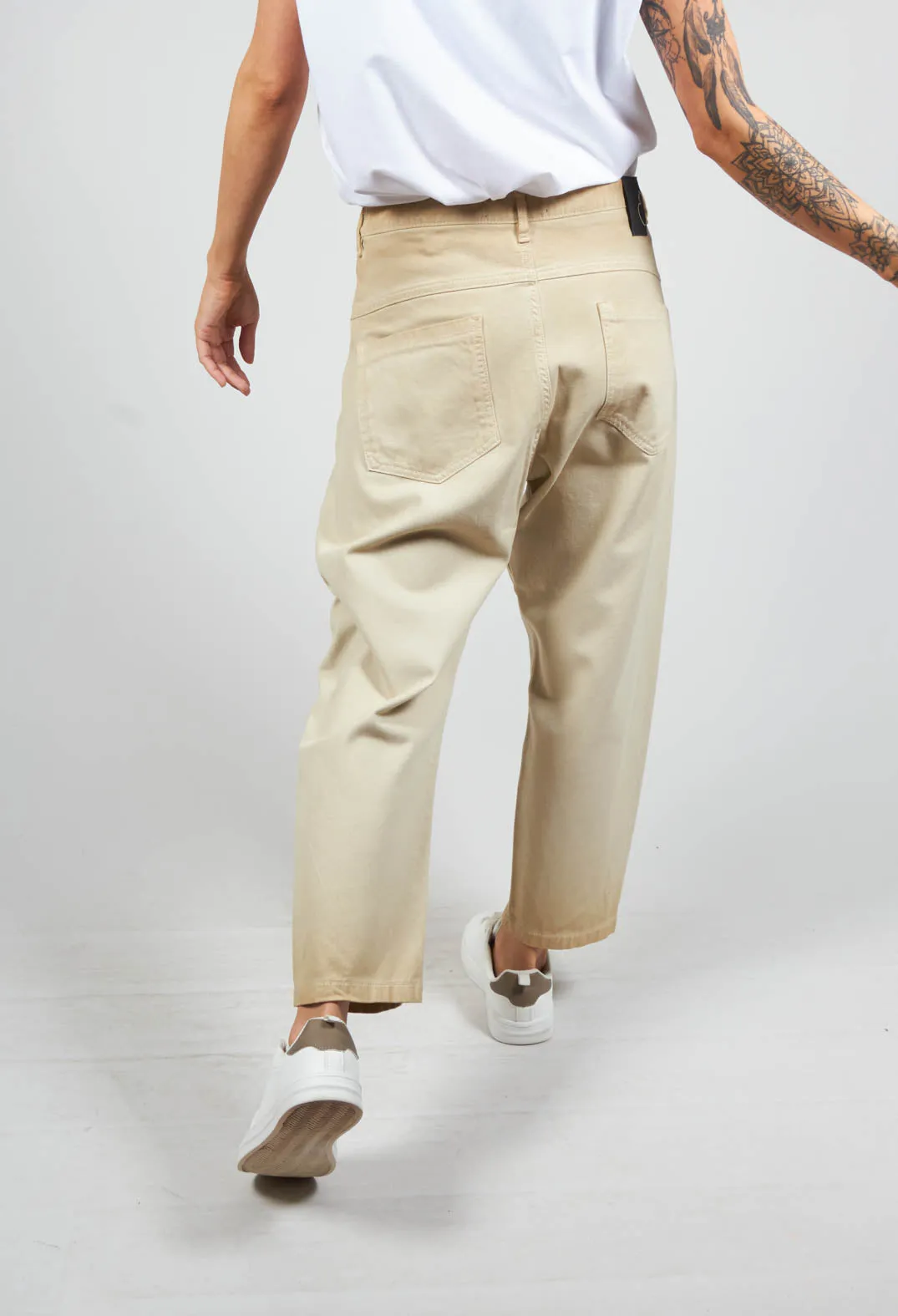 Beige Dye Effect Straight Leg Jeans