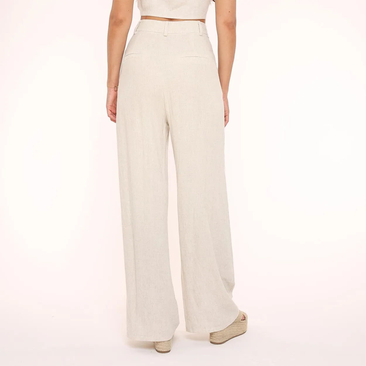 Beige Linen Pants for Women