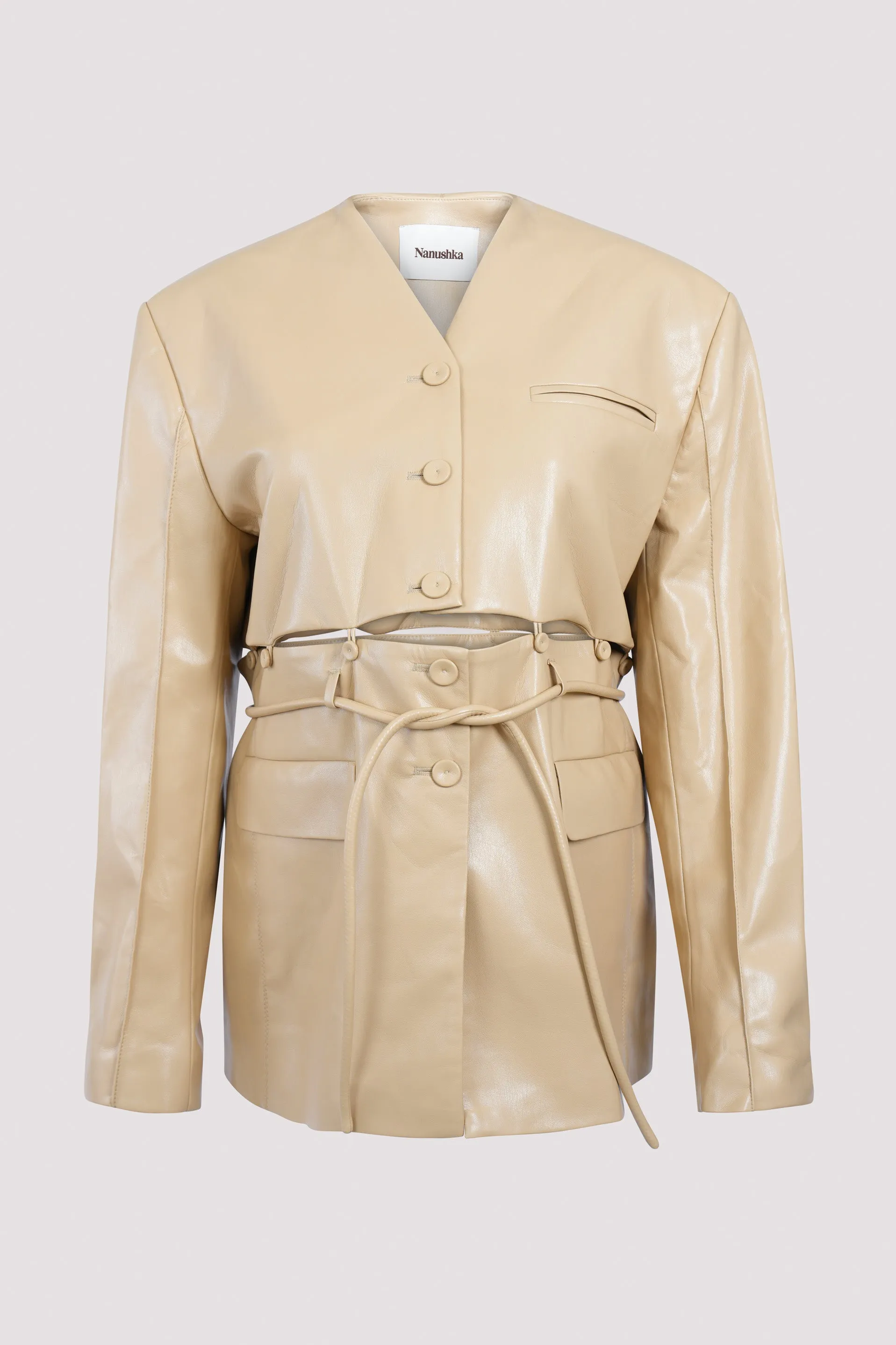 Beige Vegan Leather Jacket - Nanushka Felina