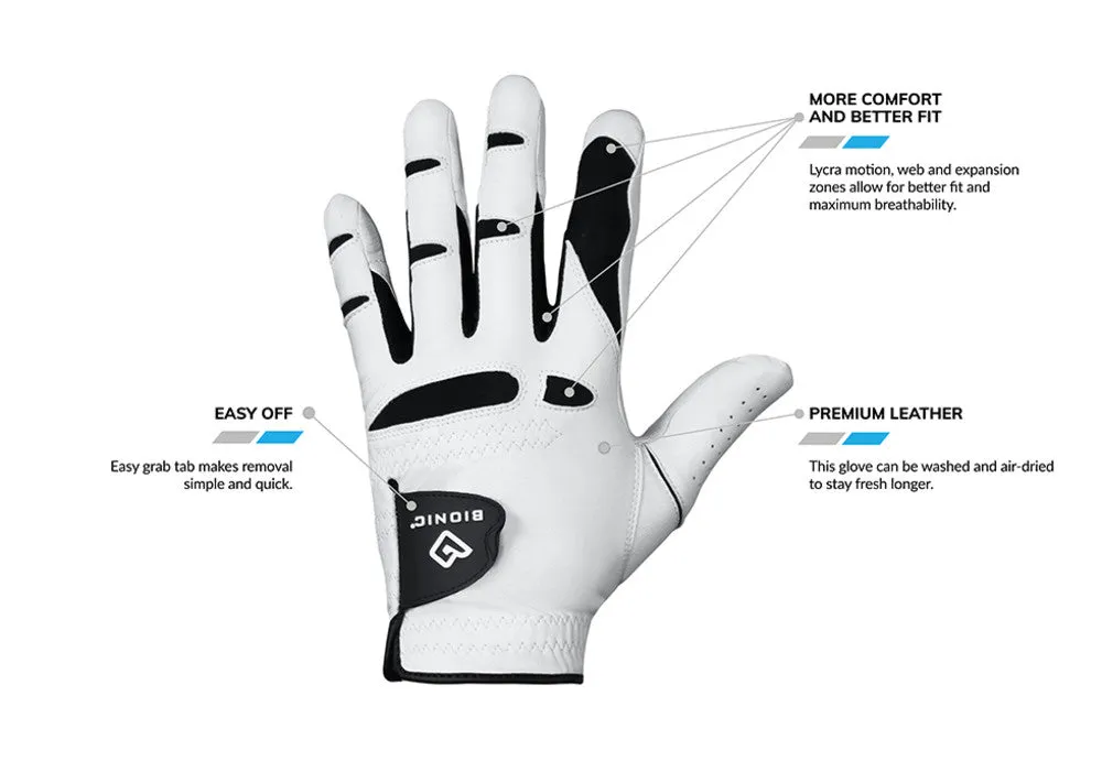 Bionic Golf Men's Stable Grip 2.0 Glove - Black