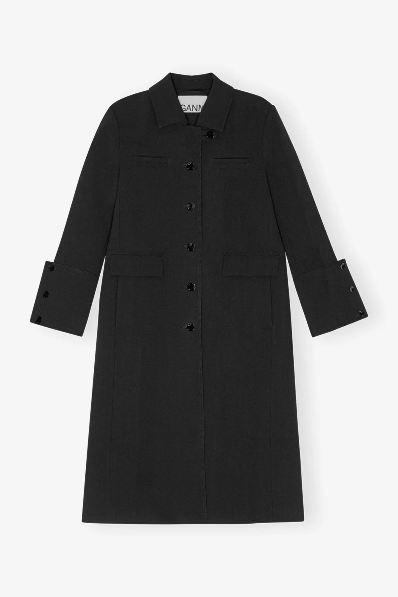 Black Bonded Crepe Coat