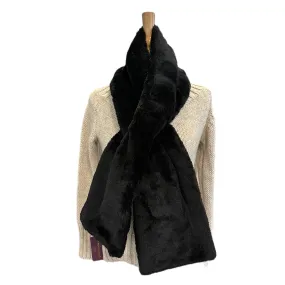 Black Knit Scarf With Pull-Through Design