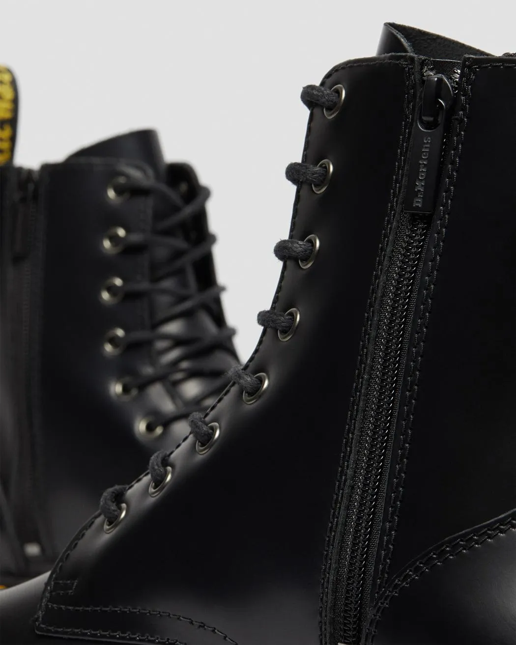 Black Leather Platform Boots - Jadon Smooth