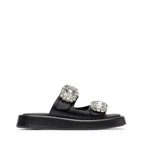 Black leather sandals - Bijoux