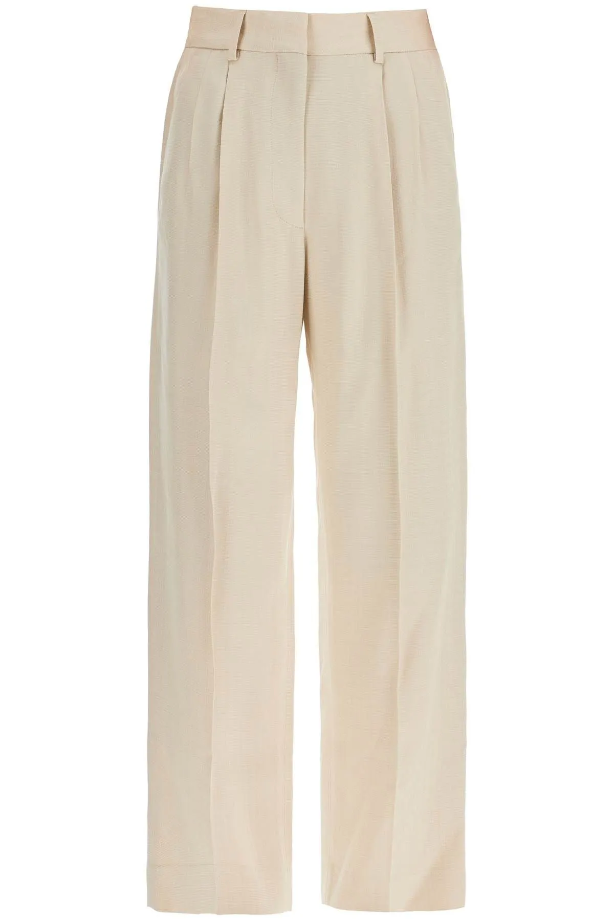 Blaze Milano Ivory Viscose Pants With Embroidered Pocket
