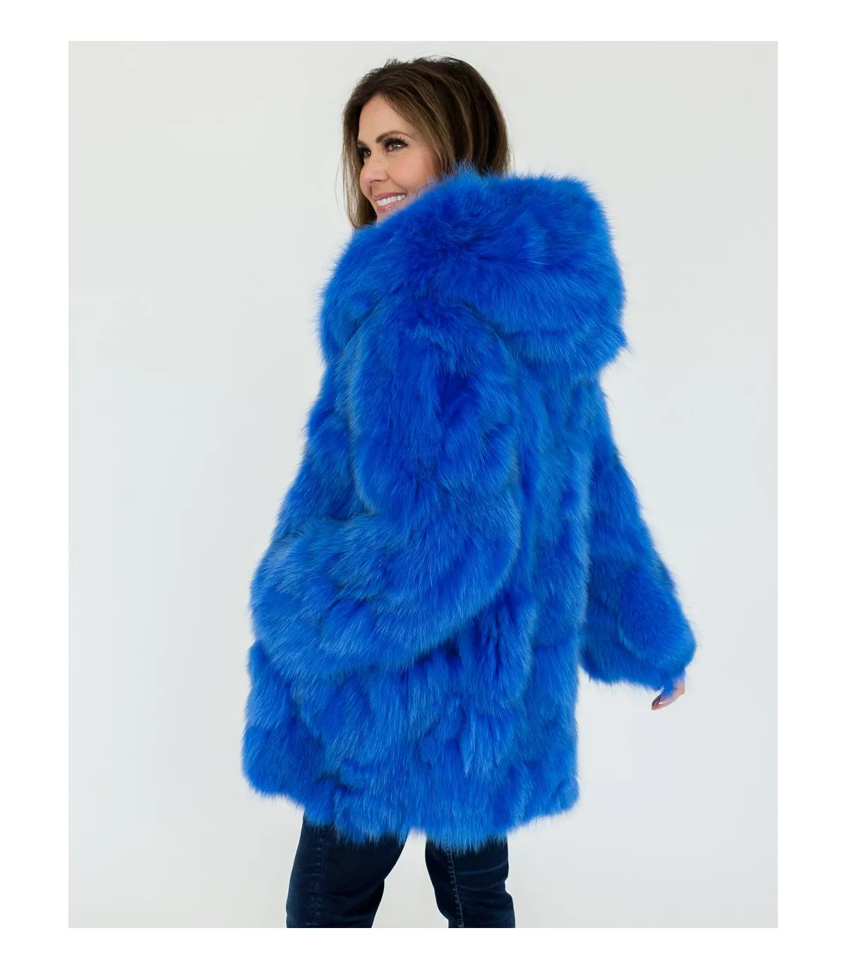 Blue Fox Fur Coat - FurSource