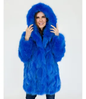 Blue Fox Fur Coat - FurSource