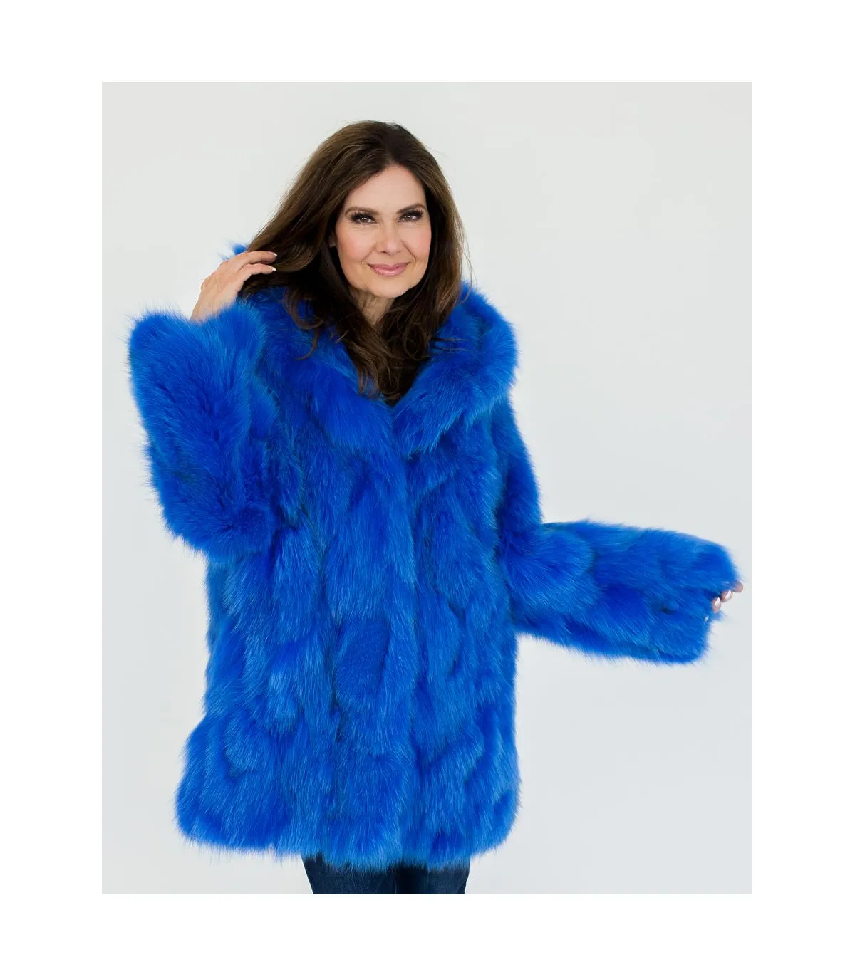 Blue Fox Fur Coat - FurSource