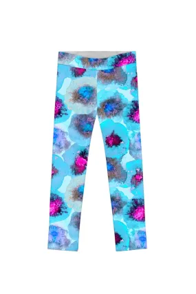 Blue Printed Leggings for Girls - Little Medusa Lucy Cute