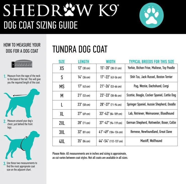 Blue Shedrow K9 Dog Coat for Winter Weather