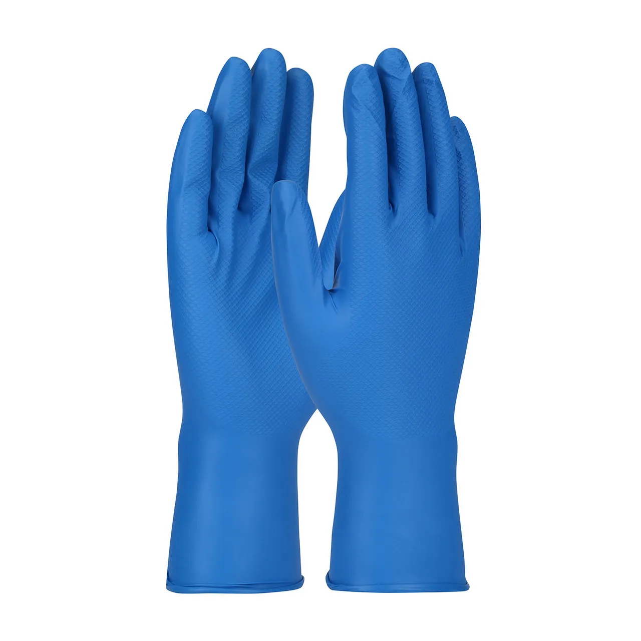 Blue XXXL Ambi-Dex Grippaz Food Plus, Blue, 8 Mil Nitrile, Fish Scale Grip, 48/Bg Disposable Liquid-Proof Gloves 67-308/XXXL