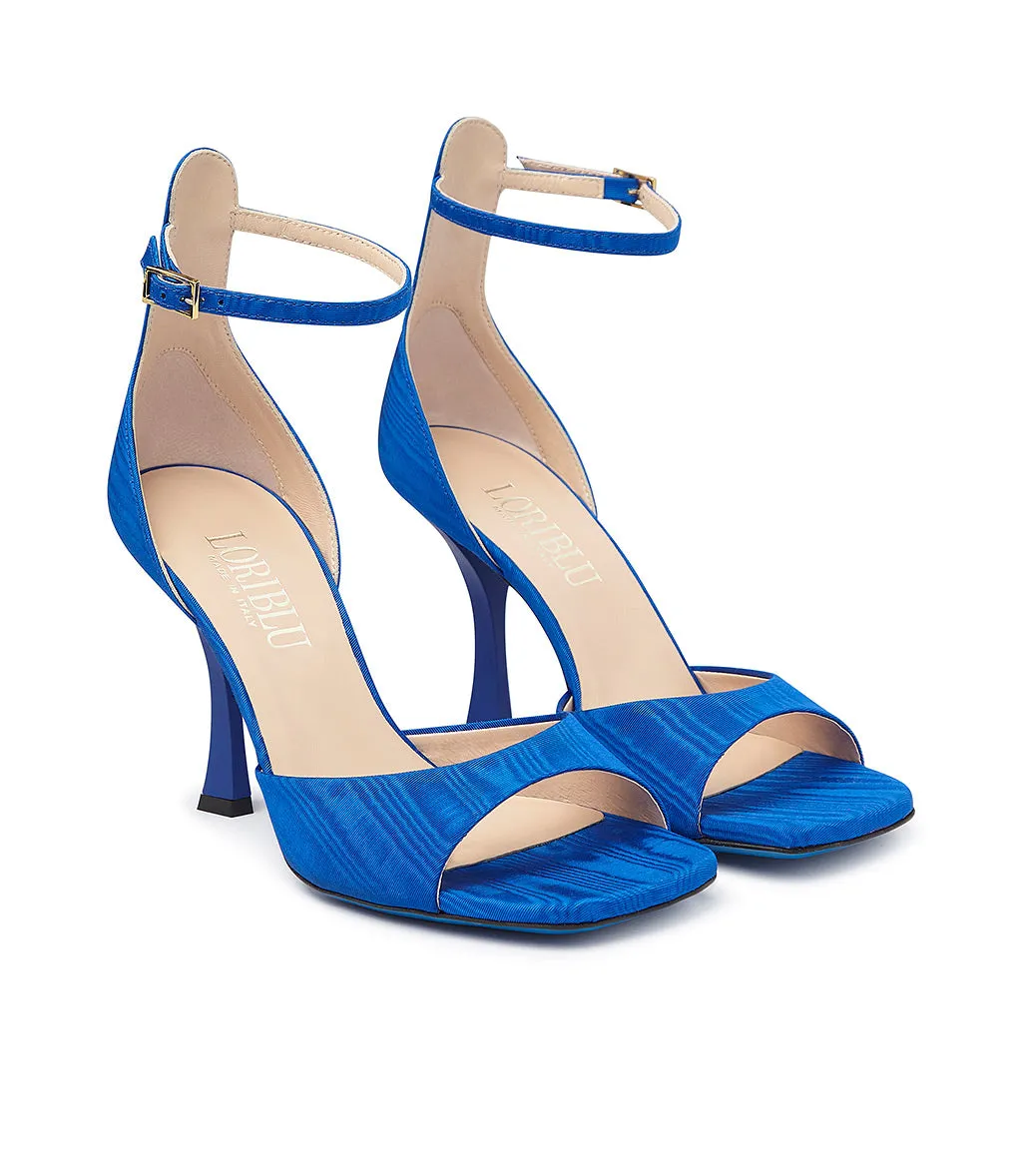 Bluette moiré fabric sandals