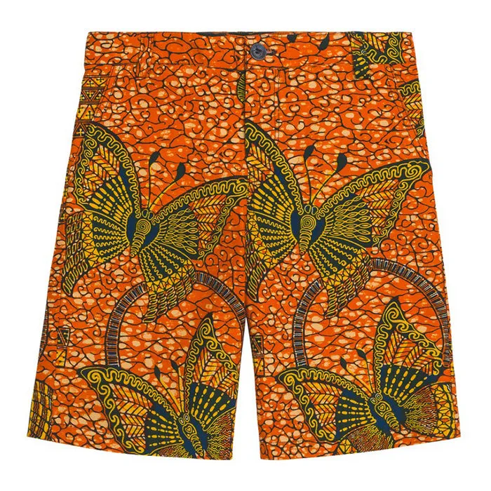 Bonpoint Orange Dutch Wax Print Child Elyas Shorts