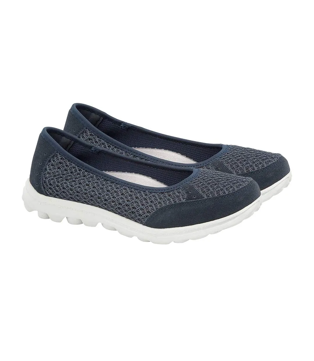 Boulevard Women's Slip On Memory Foam Shoes Navy UTDF1338