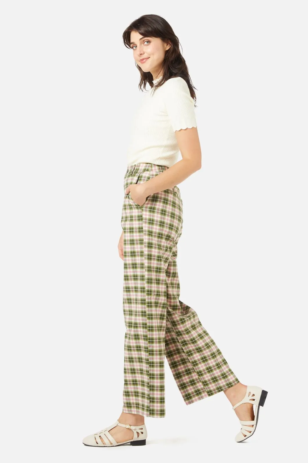 Brown Plaid Trousers