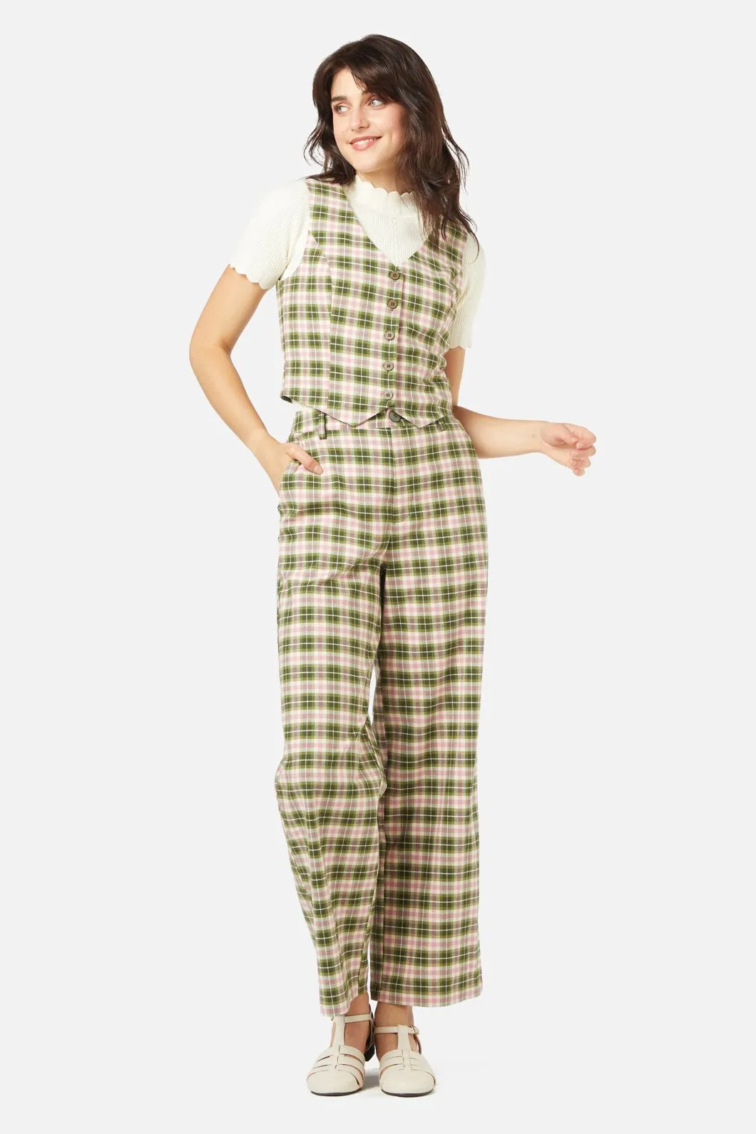 Brown Plaid Trousers