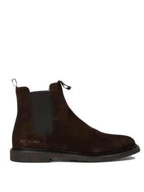 Brown Suede Chelsea Ankle Boots