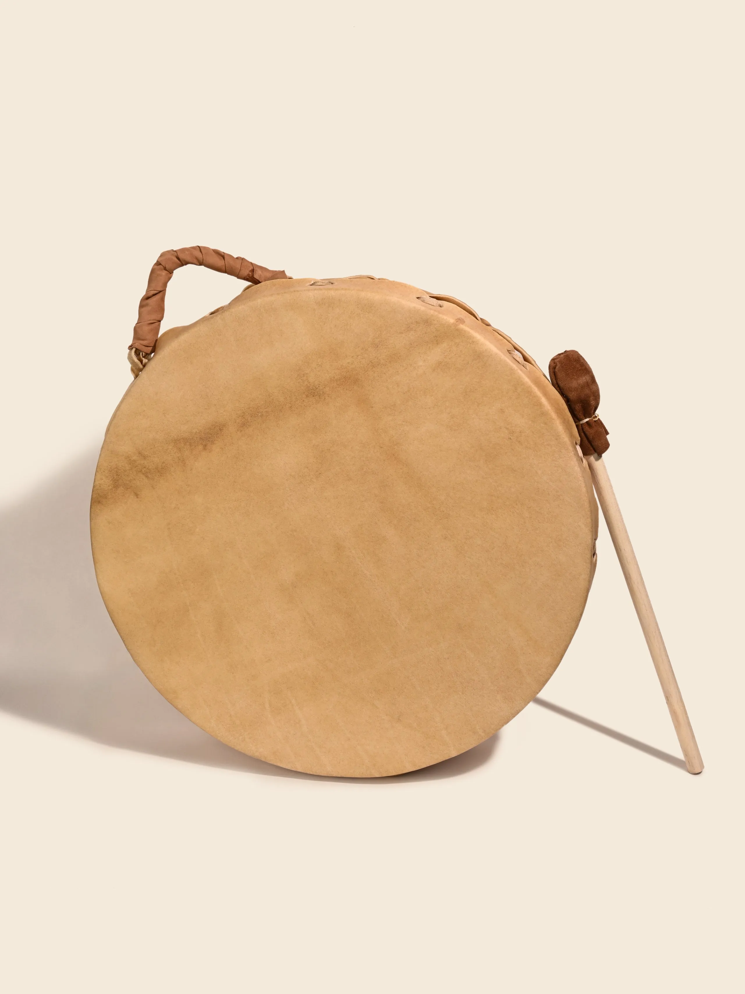 Buffalo Hide Double-Sided Hand Drum in Native American Style