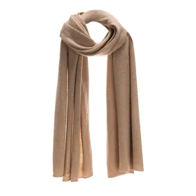 Cashmere Travel Wrap - Latte, Luxurious Lurex Blend