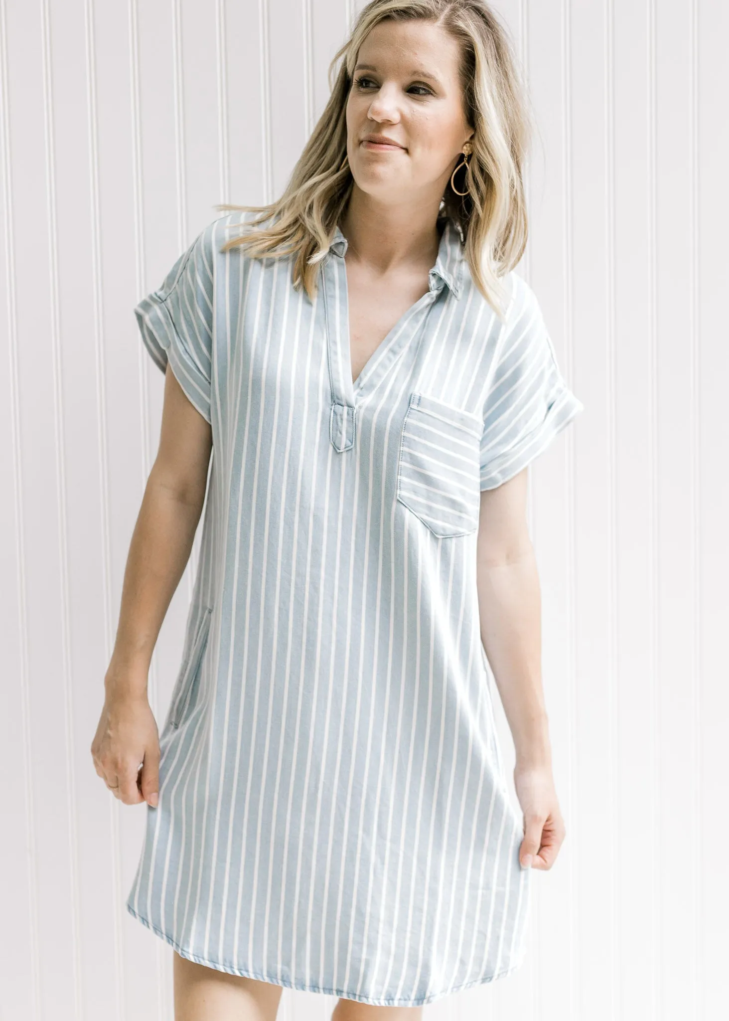 Chill Blue Striped Dress