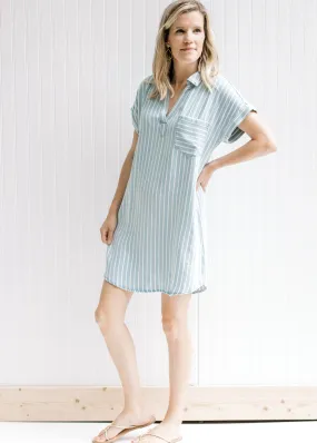 Chill Blue Striped Dress