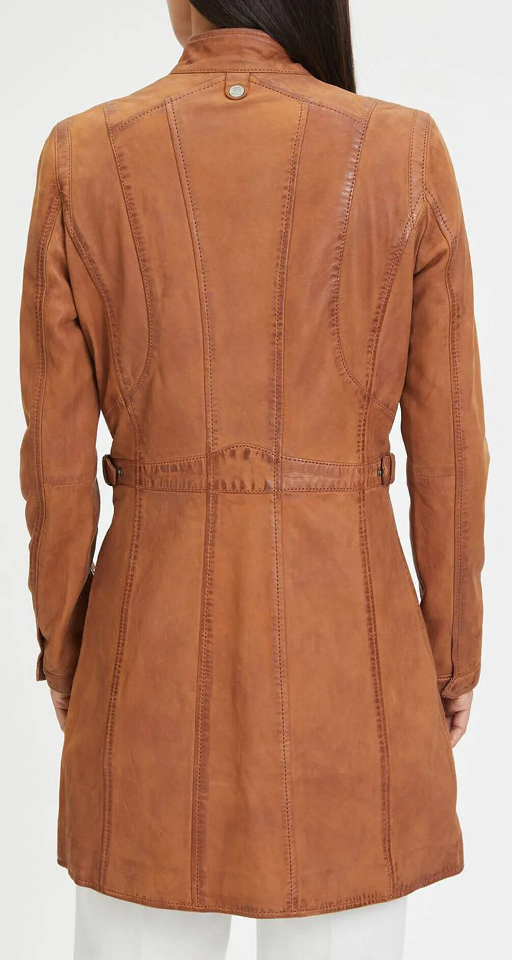 Cognac lamb coat for women \margarethe\ 