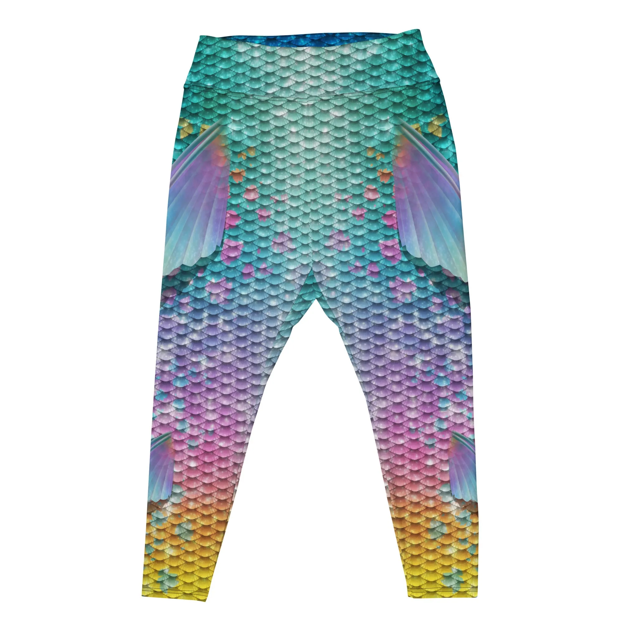 Colorful Plus Size Mermaid Leggings