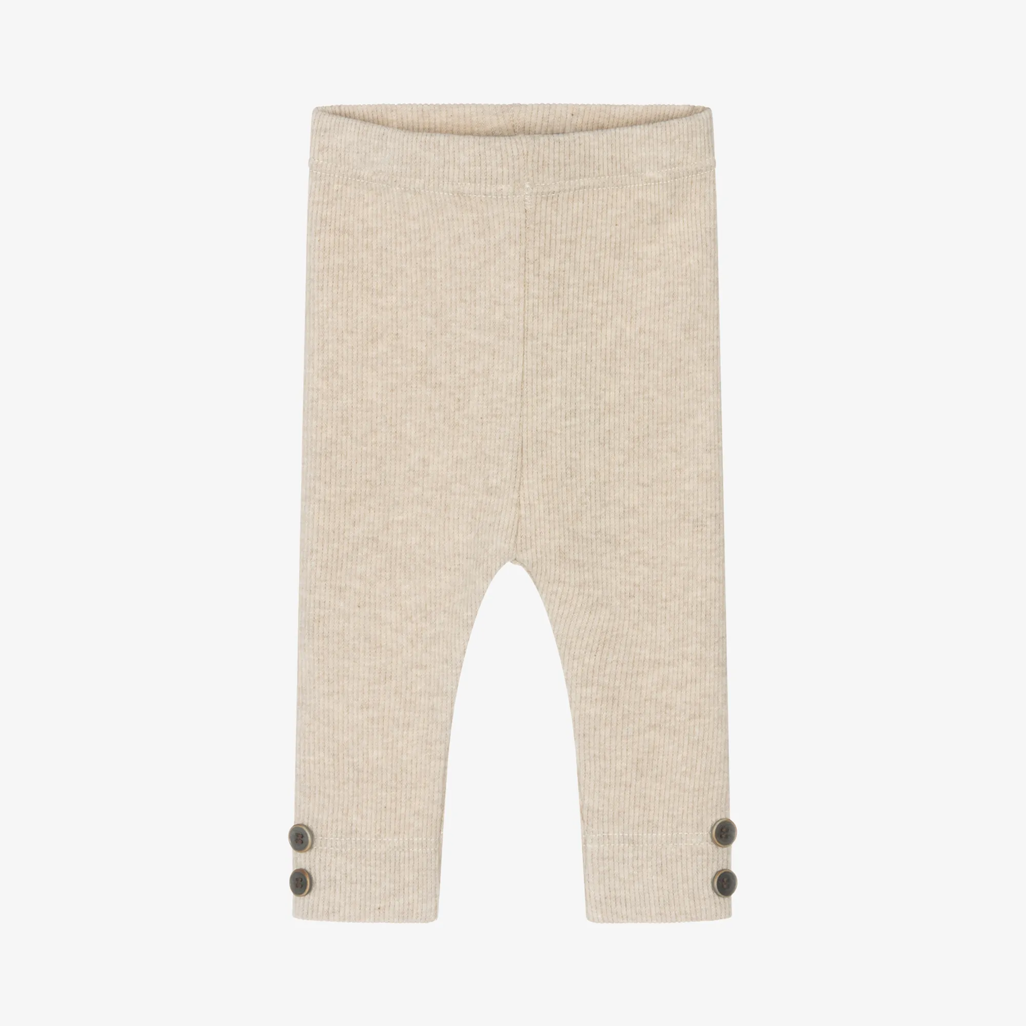 Cotton Leggings in Beige Knit