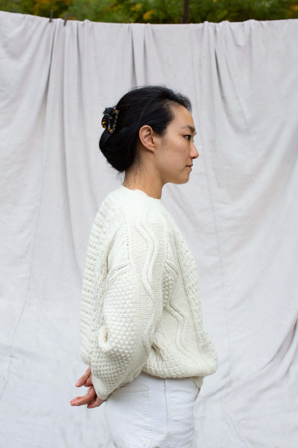 Cream Fisherman Knit Sweater