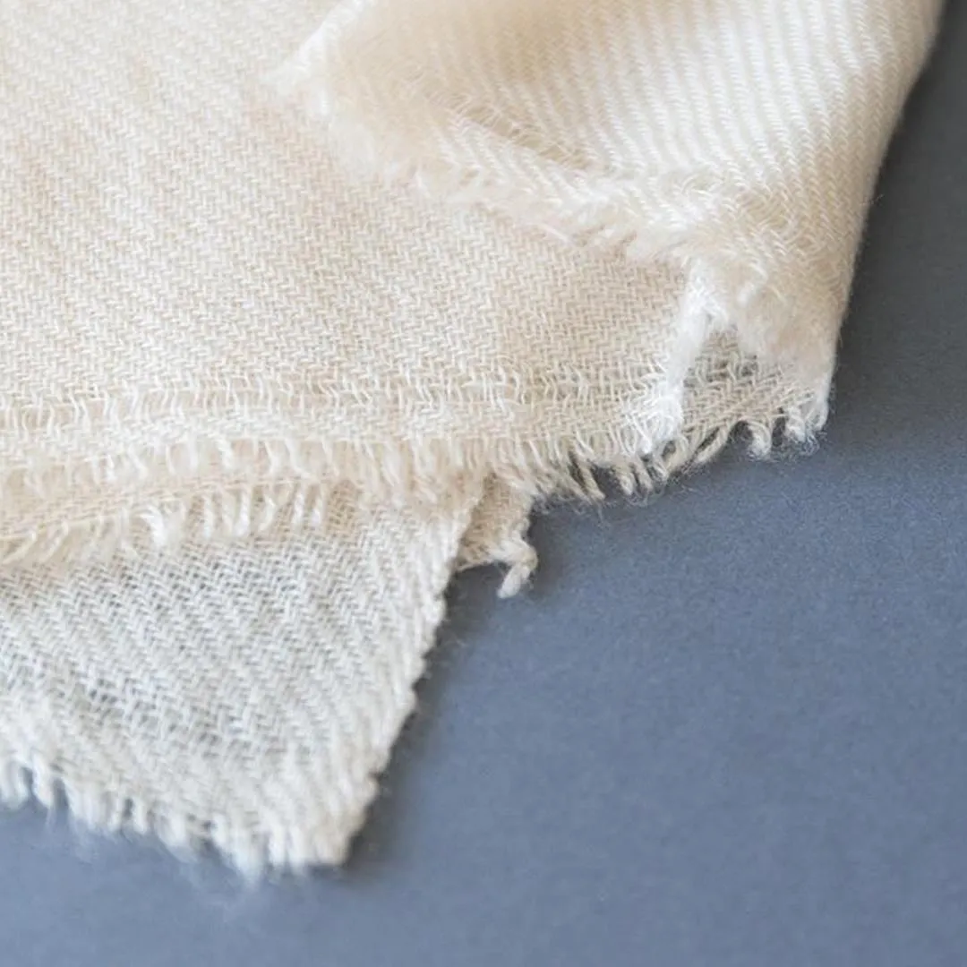 Cream Foxtail Cashmere Scarf