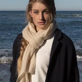 Cream Foxtail Cashmere Scarf