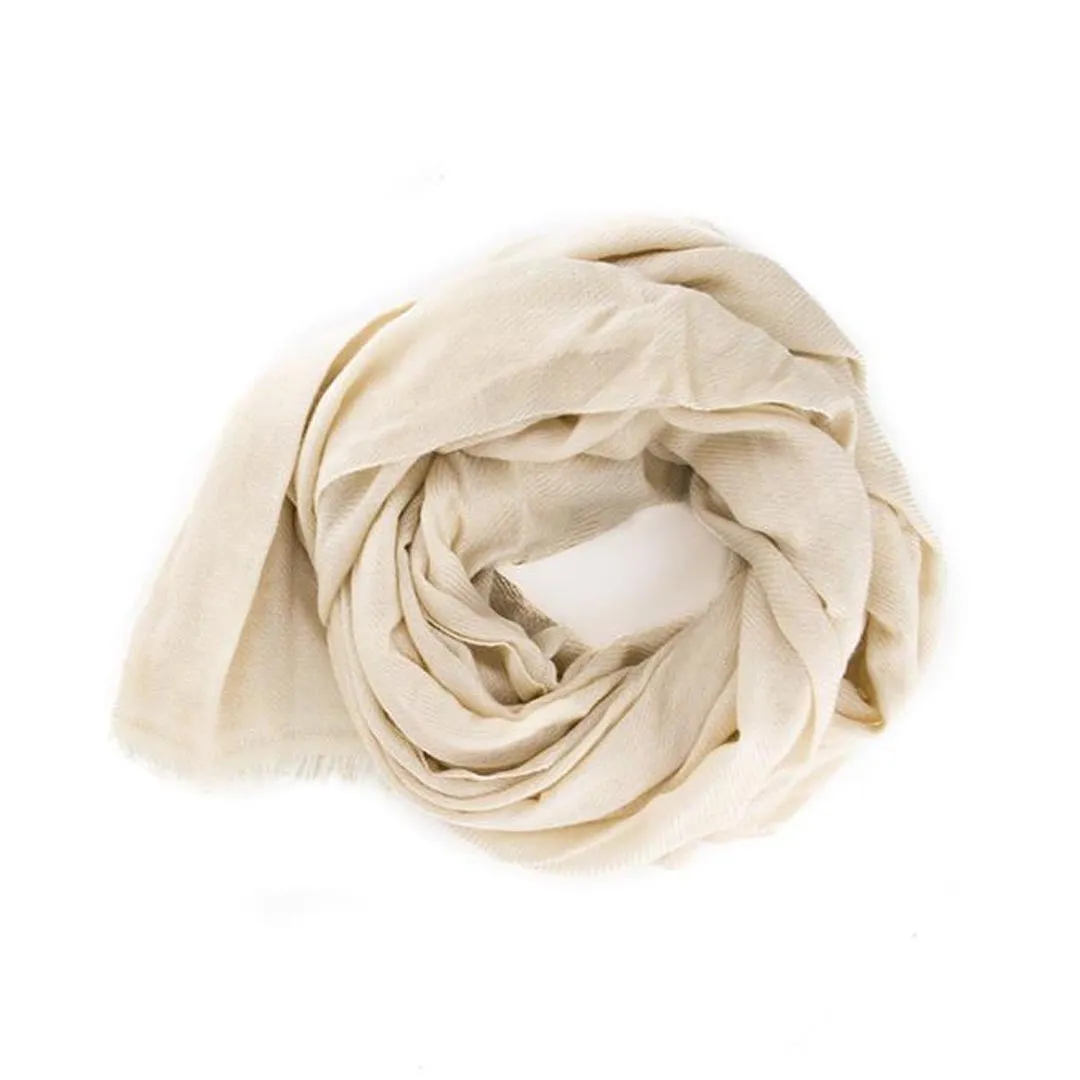 Cream Foxtail Cashmere Scarf