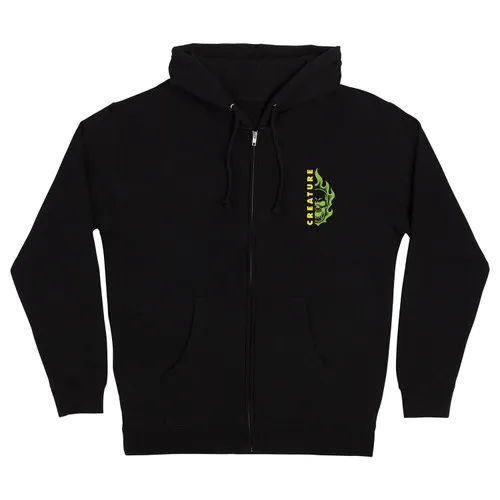 Creature Skateboards Hoody Vortex Zip Black - Men's Clothing.