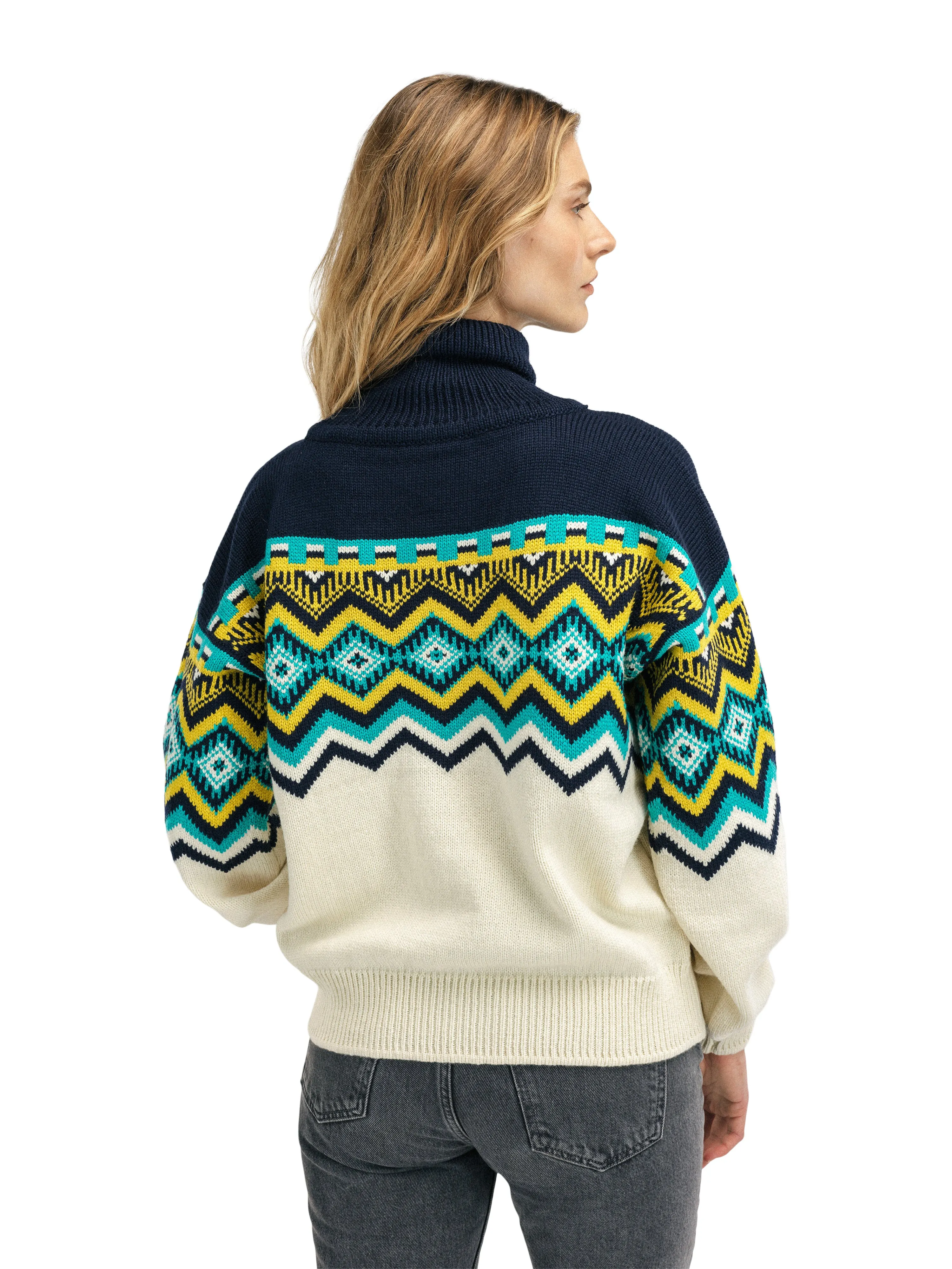 Dale of Norway Randaberg Sweater Women's Off White Navy Peacock.