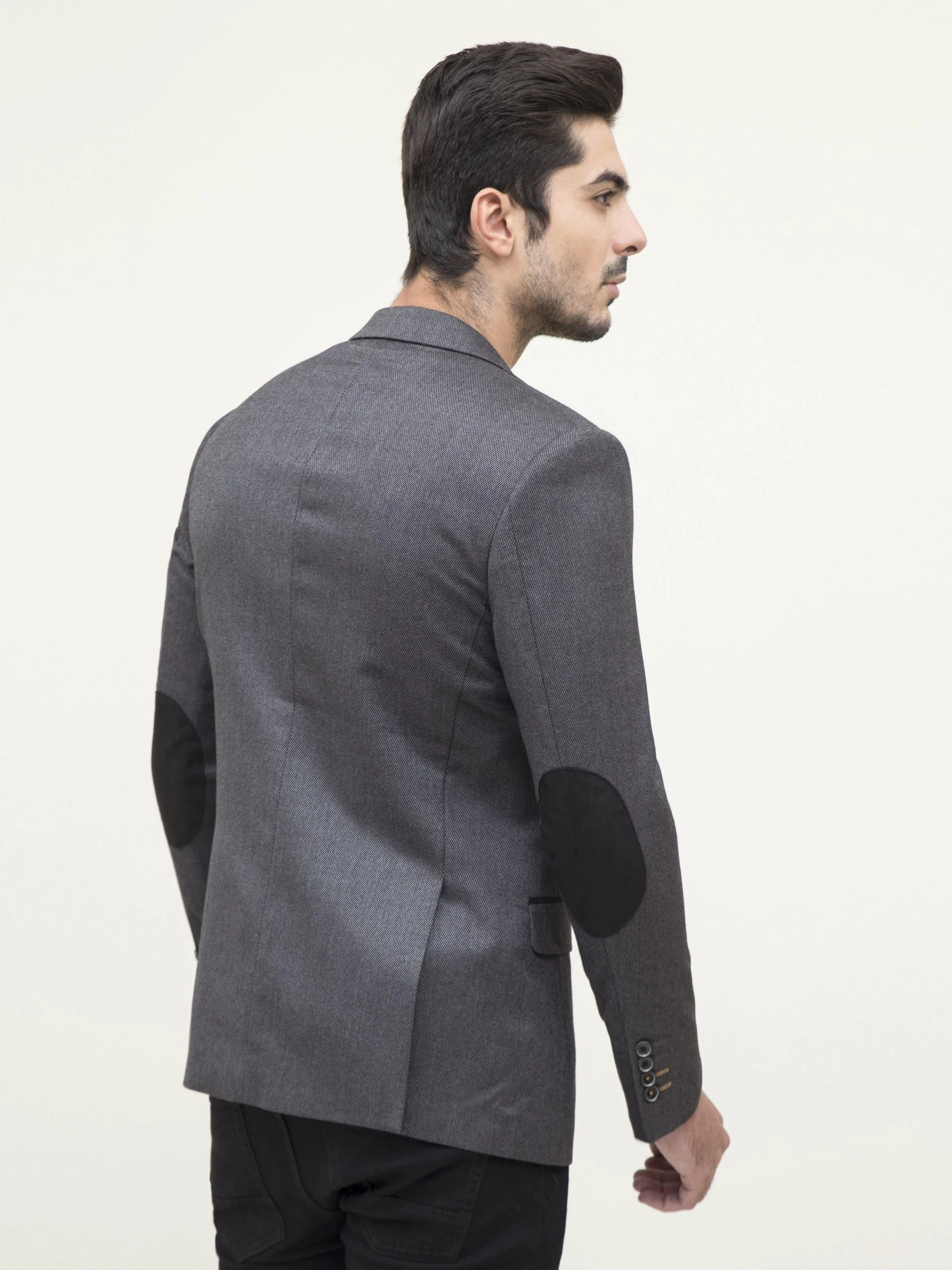 Dark Grey Slim Fit Casual Coat