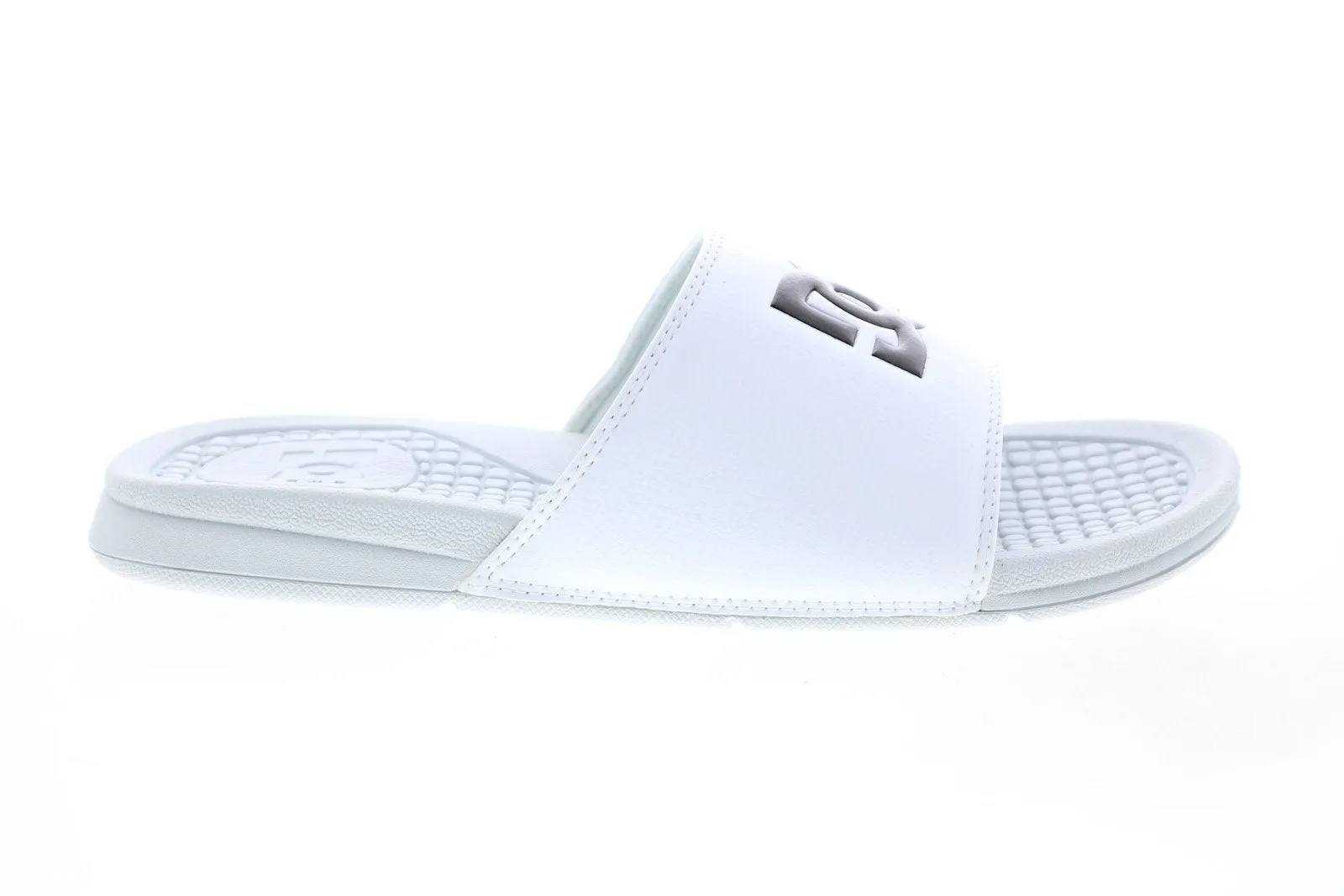 DC White Synthetic Slides Sandals for Men ADYL100026